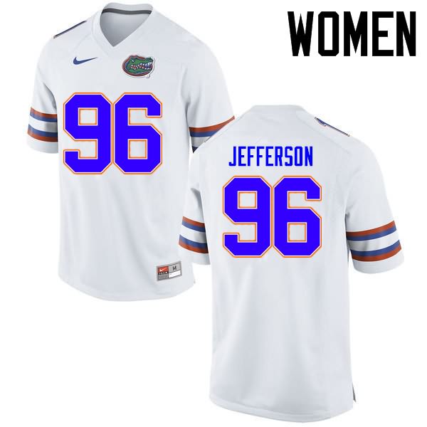 Women's NCAA Florida Gators Cece Jefferson #96 Stitched Authentic Nike White College Football Jersey RHP7365ET